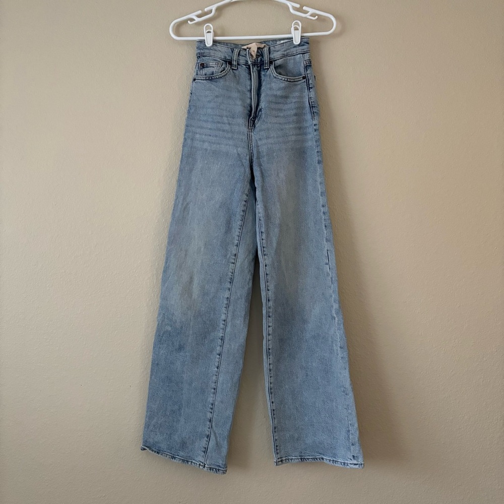 H&M high waisted wide leg jeans